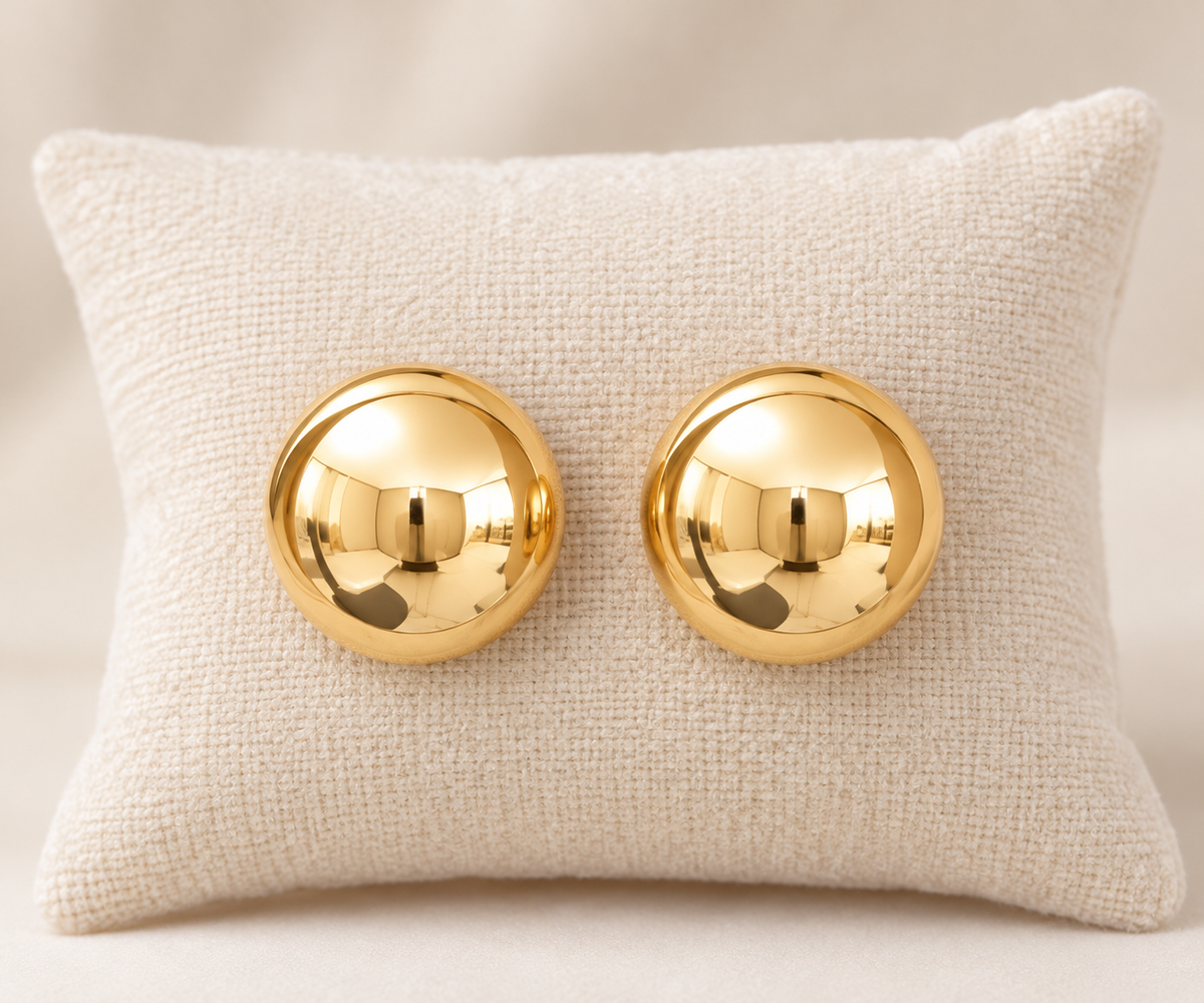 Dome Icon 18K Gold-Plated Stud Earrings