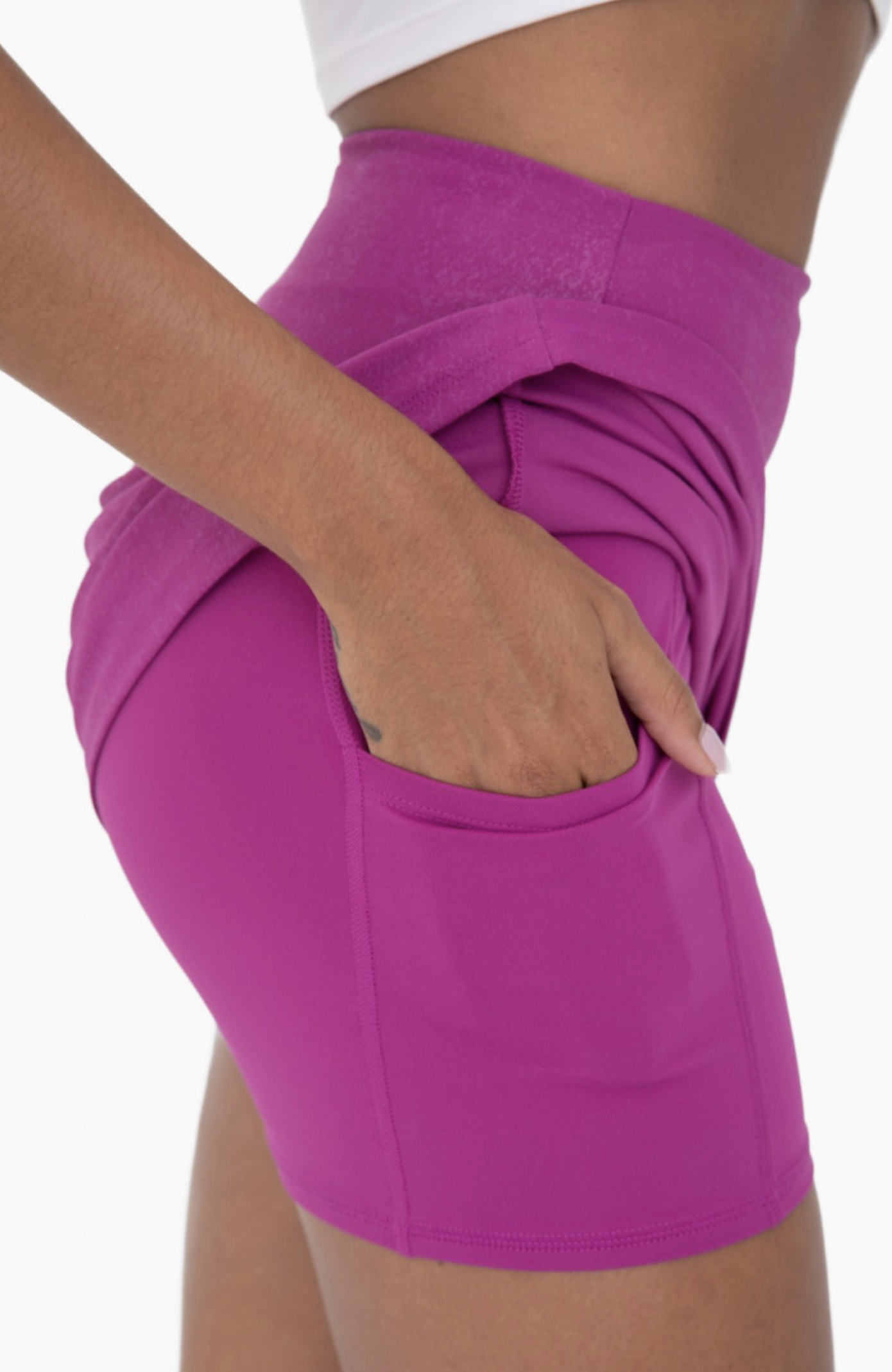 Foil Printed Active Fuschia Tennis Skort