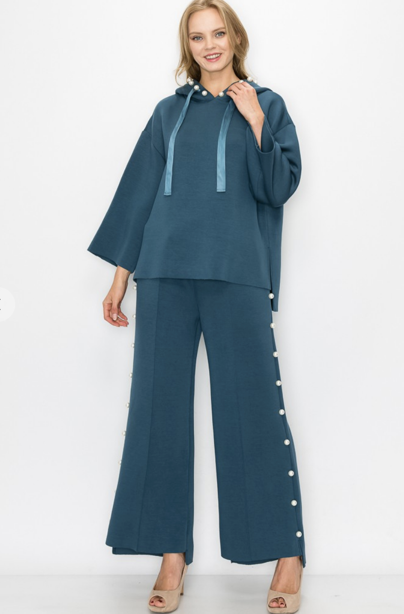 Farrah French Scuba Pearl Long Pant