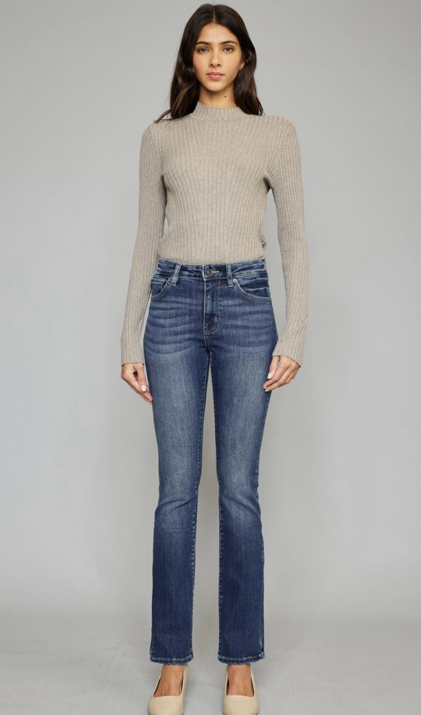 KanCan High Rise STONE WASHED Skinny Bootcut (3M)