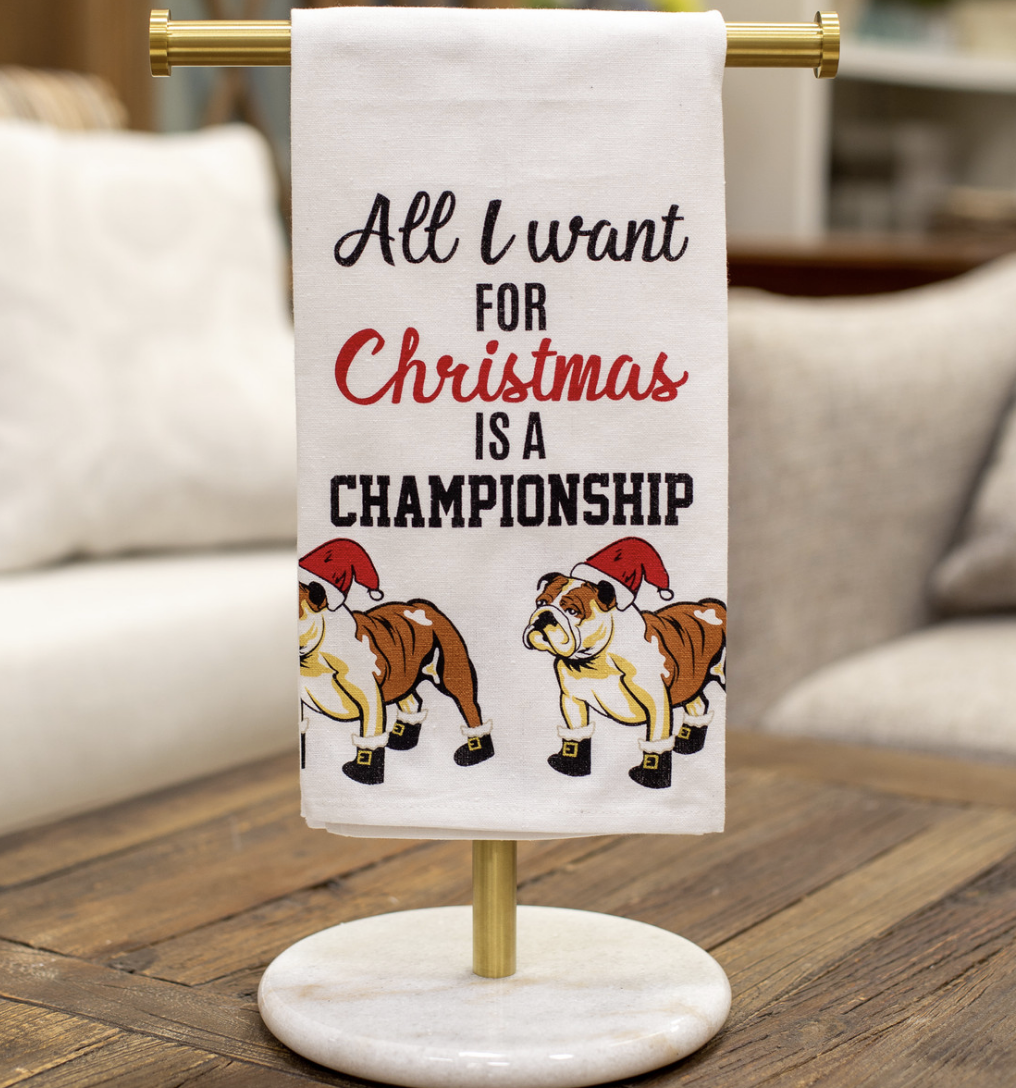 St. Nick Bulldog Hand Towel