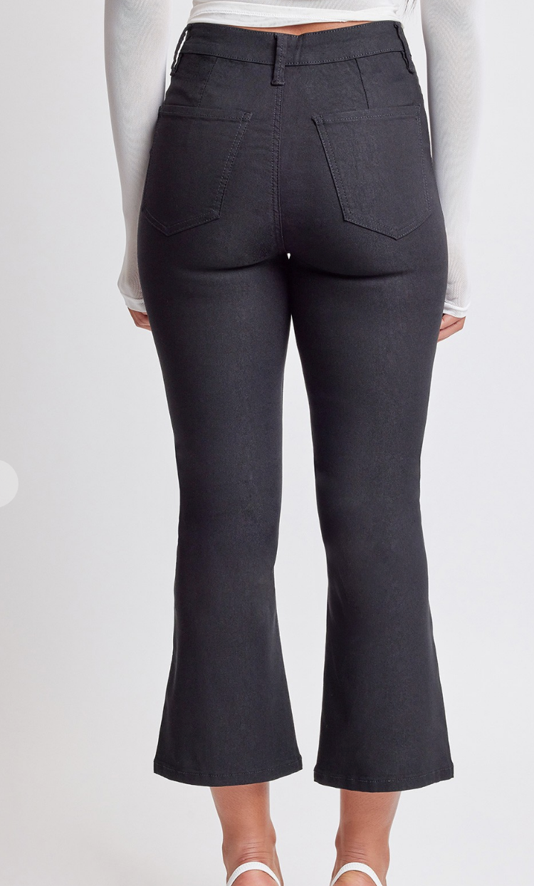 Hyperstretch Cropped Kicked Flare Pant / Black or White