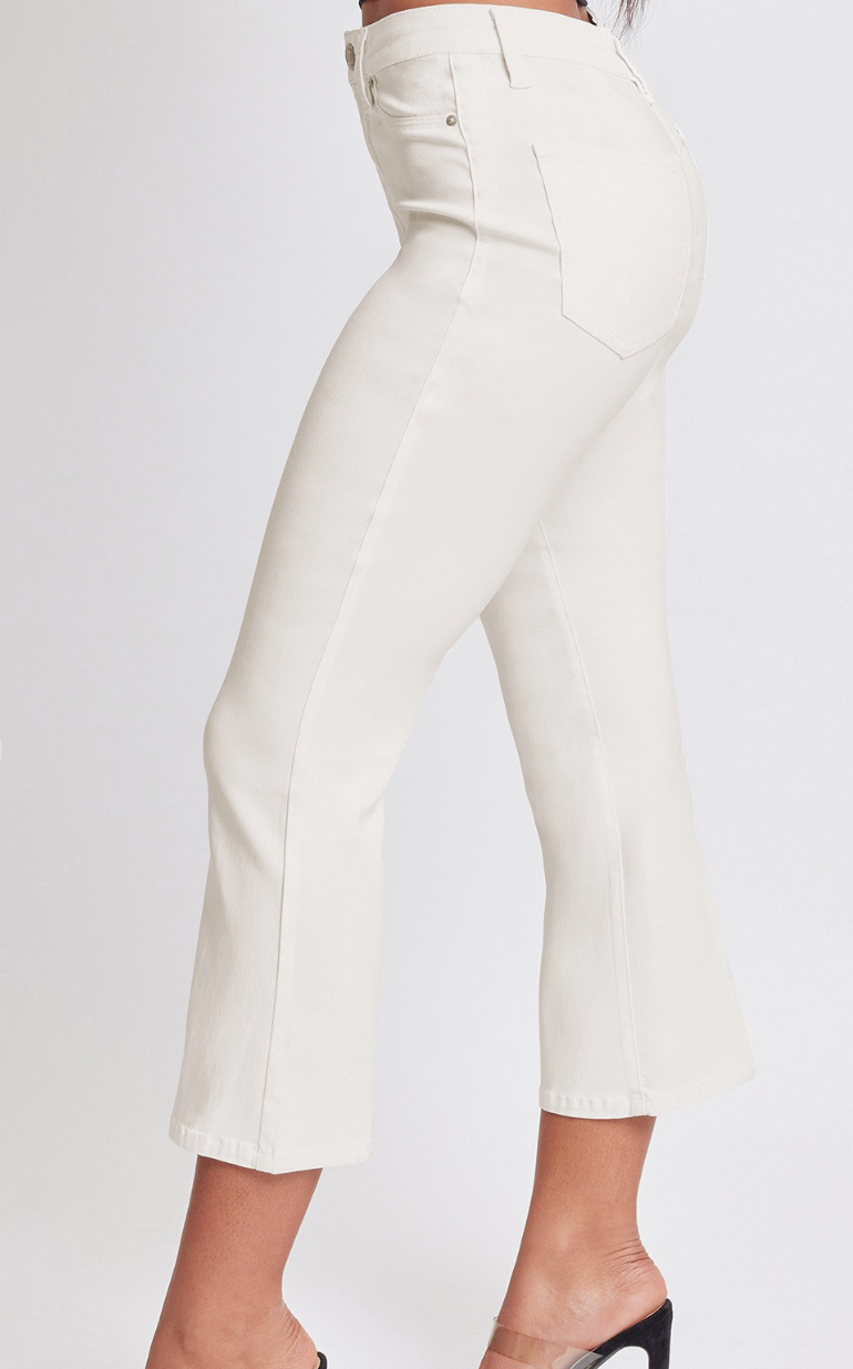 Hyperstretch Cropped Kicked Flare Pant / Black or White