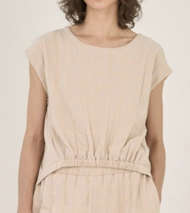 Gingham Cotton Gauze Top / 2 colors