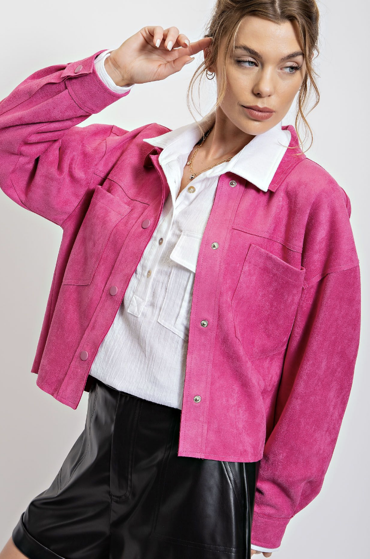 Easel Suede Cropped Jacket / 2 colors