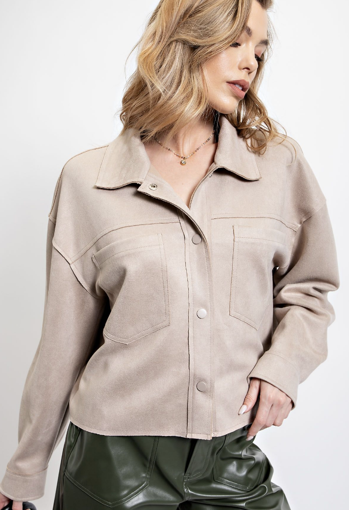 Easel Suede Cropped Jacket / 2 colors