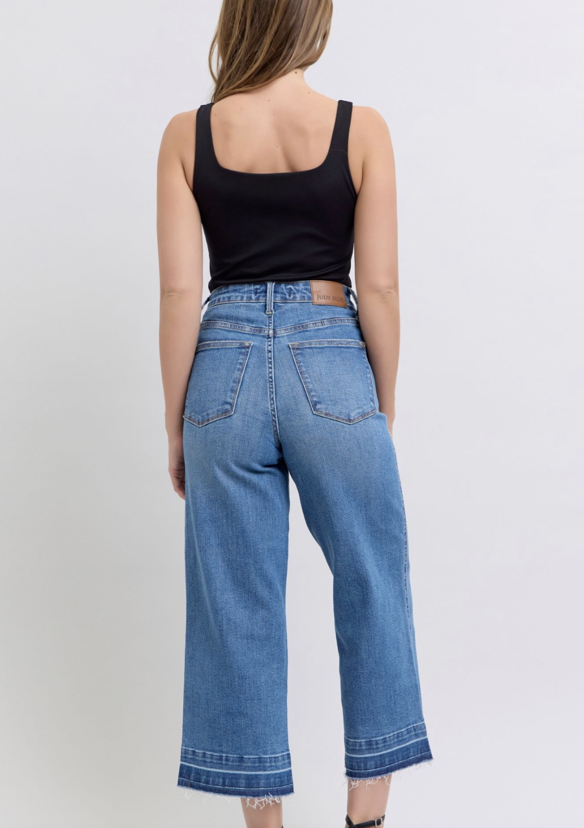 Judy Blue Tummy Control Cropped Wide Leg Jean