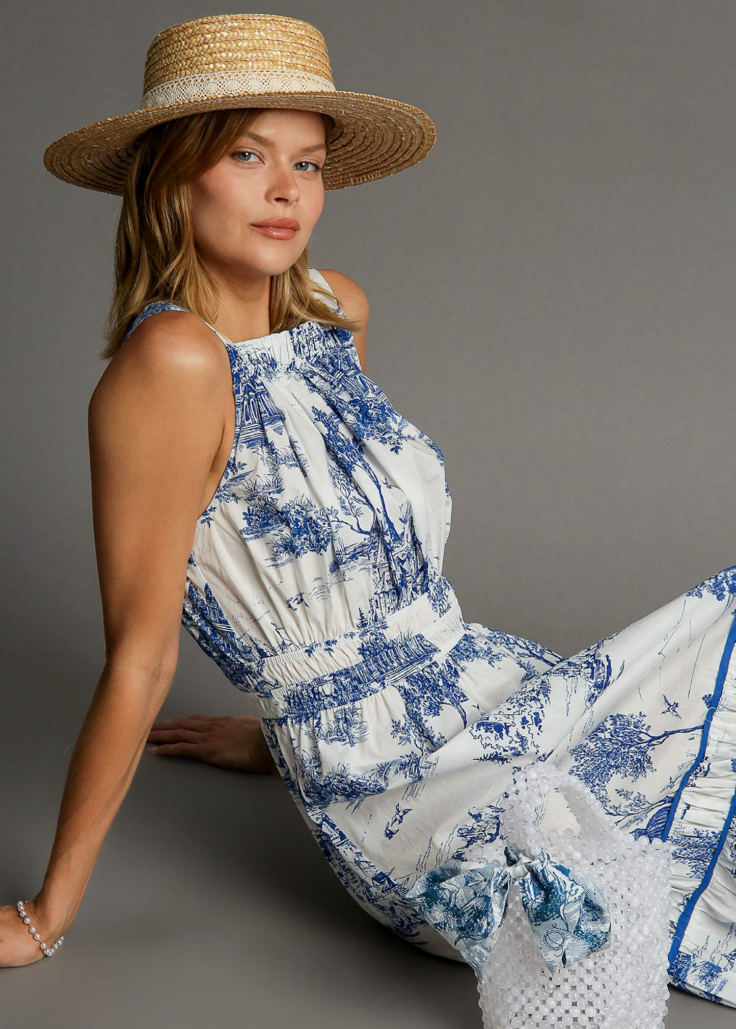 Scenic Toile Smocked Maxi dress