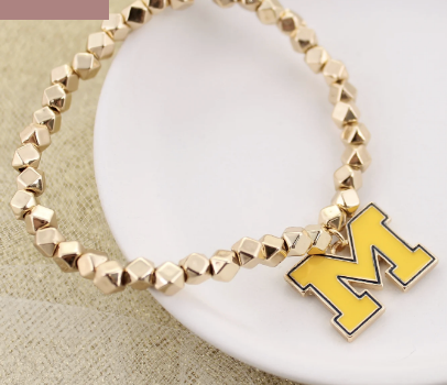 Collegiate Logo Gold Bracelet