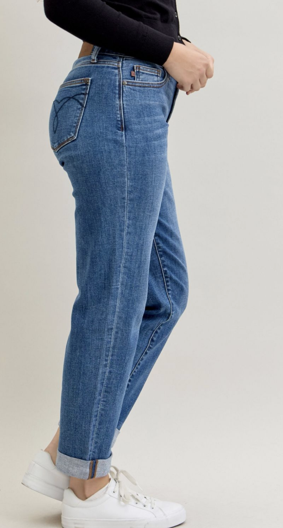 Judy Blue Mid Rise Boyfriend Classic Cuff Jean