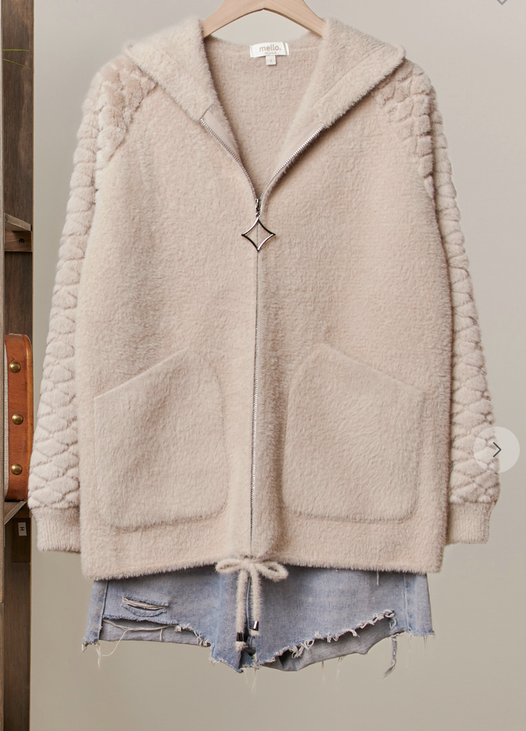 Fleece Knit Zip Hoodie