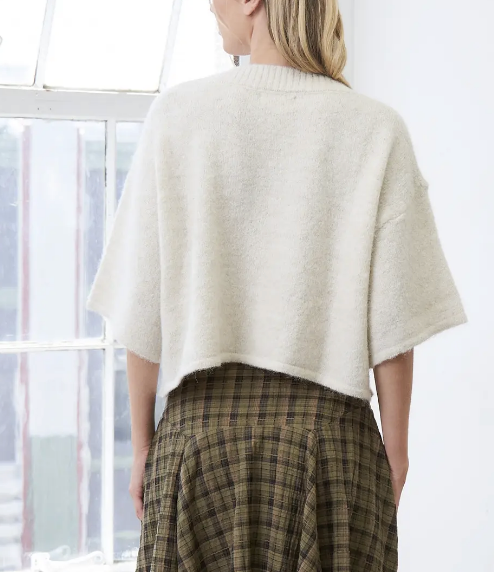 Ivory Soft Brushed Knit Button Front Cardigan