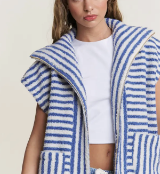 Fuzzy Plush Stripe Vest / 3 colors
