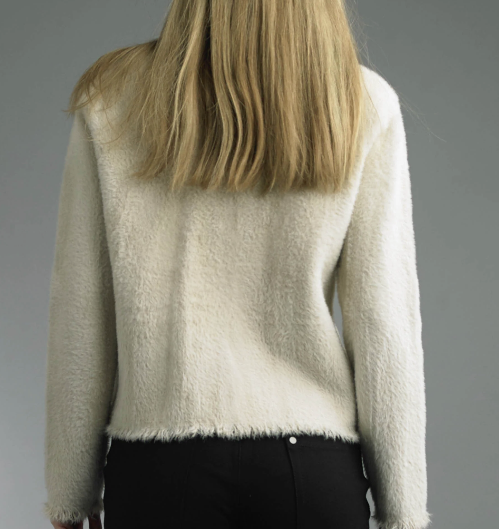Tempo Paris Beige V Neck Chanel Cardigan Sweater