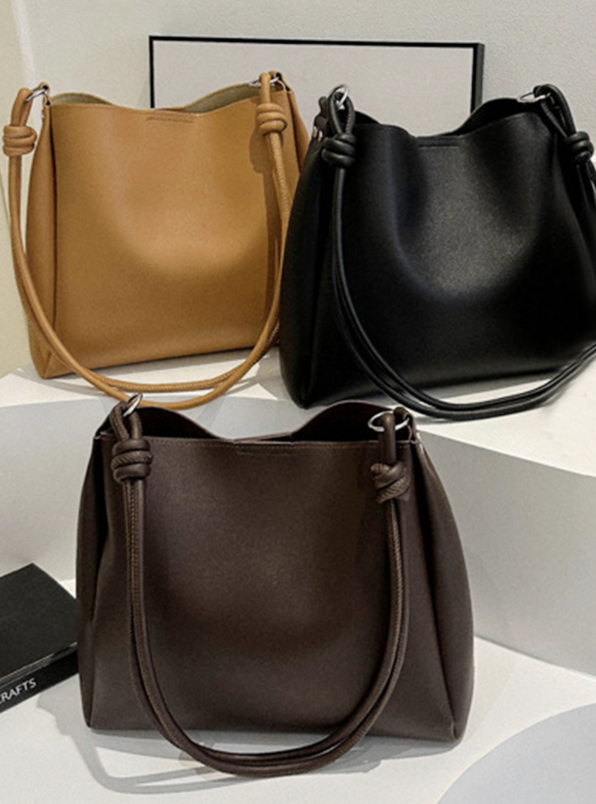 Modern Shoulder Tote Purse / 3 colors