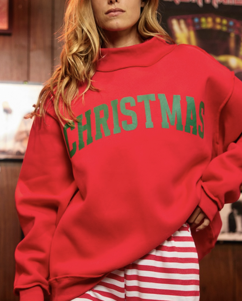 "Merry" and "Christmas" Reversible Sweatshirt