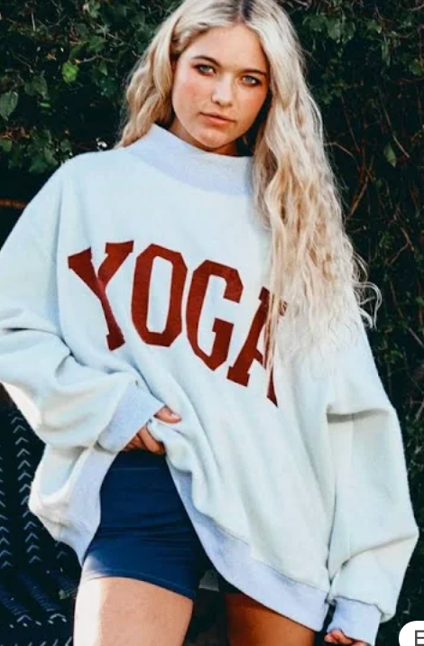 "Pilates" and "Yoga" Reversible Sweatshirt- PREORDER