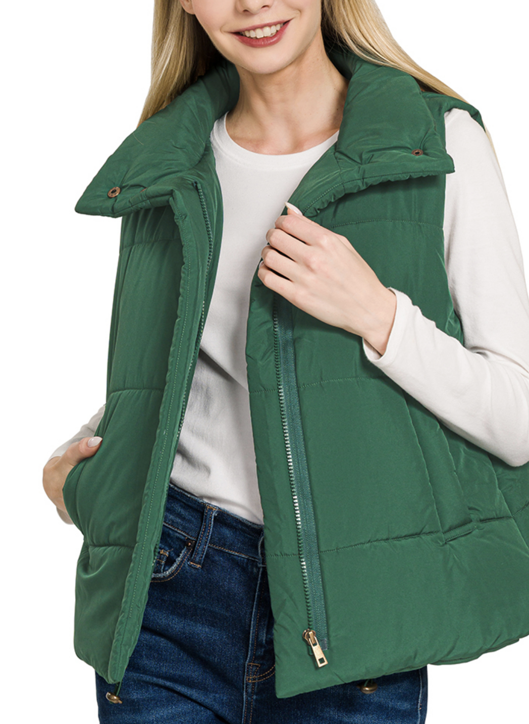 High Neck Puffer Vest - 3 colors