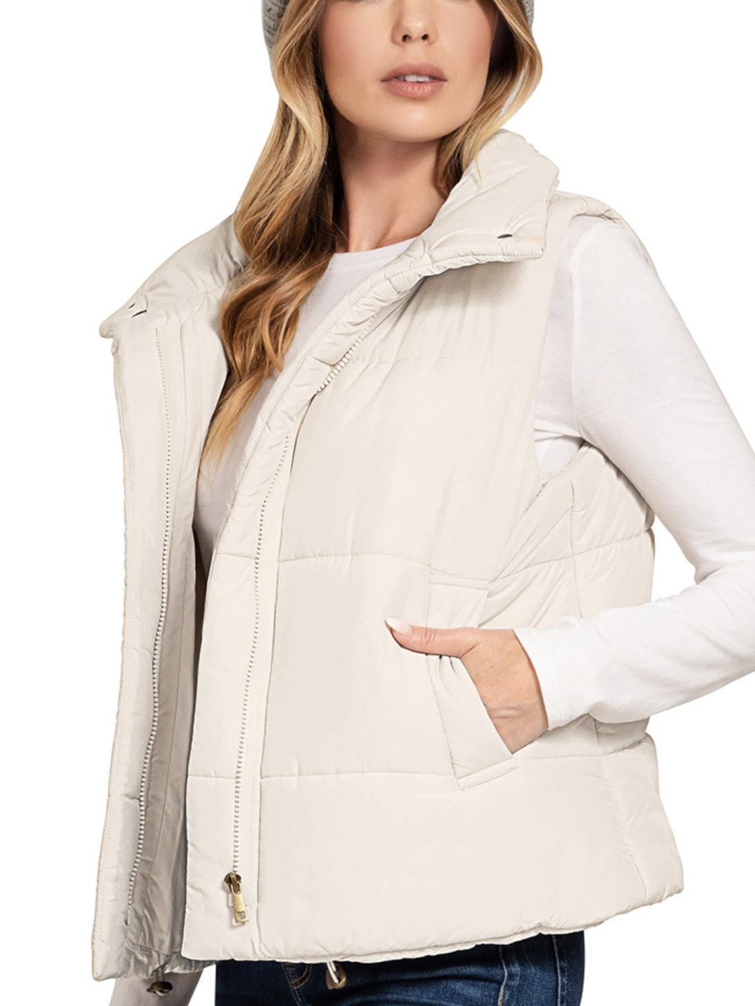 High Neck Puffer Vest - 3 colors