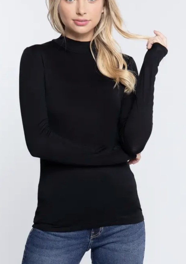 Long Sleee Mock Turtleneck - 4 colors