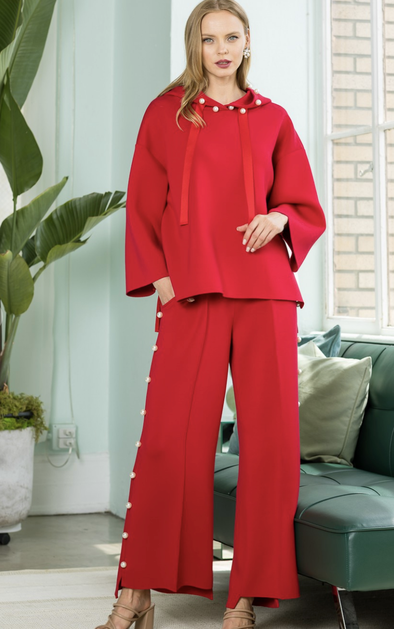Farrah French Scuba Pearl Long Pant