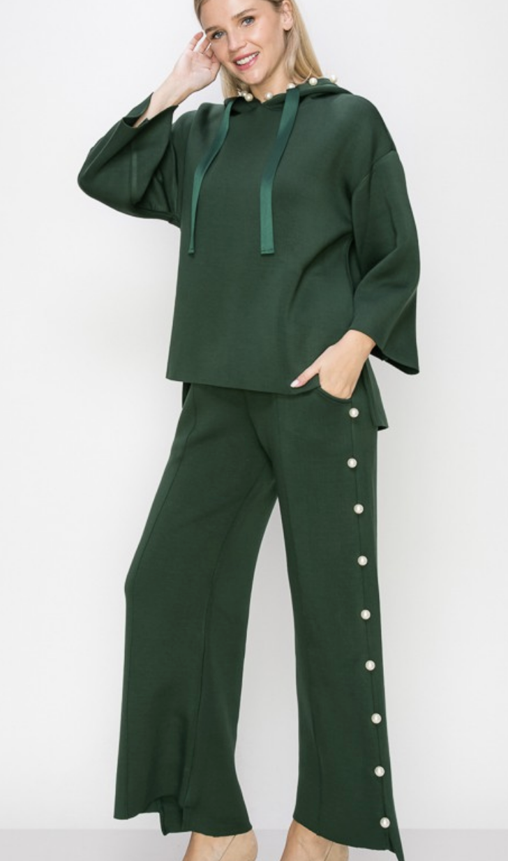 Farrah French Scuba Pearl Long Pant