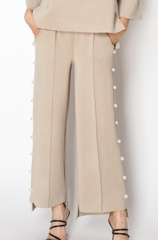 Farrah French Scuba Pearl Long Pant
