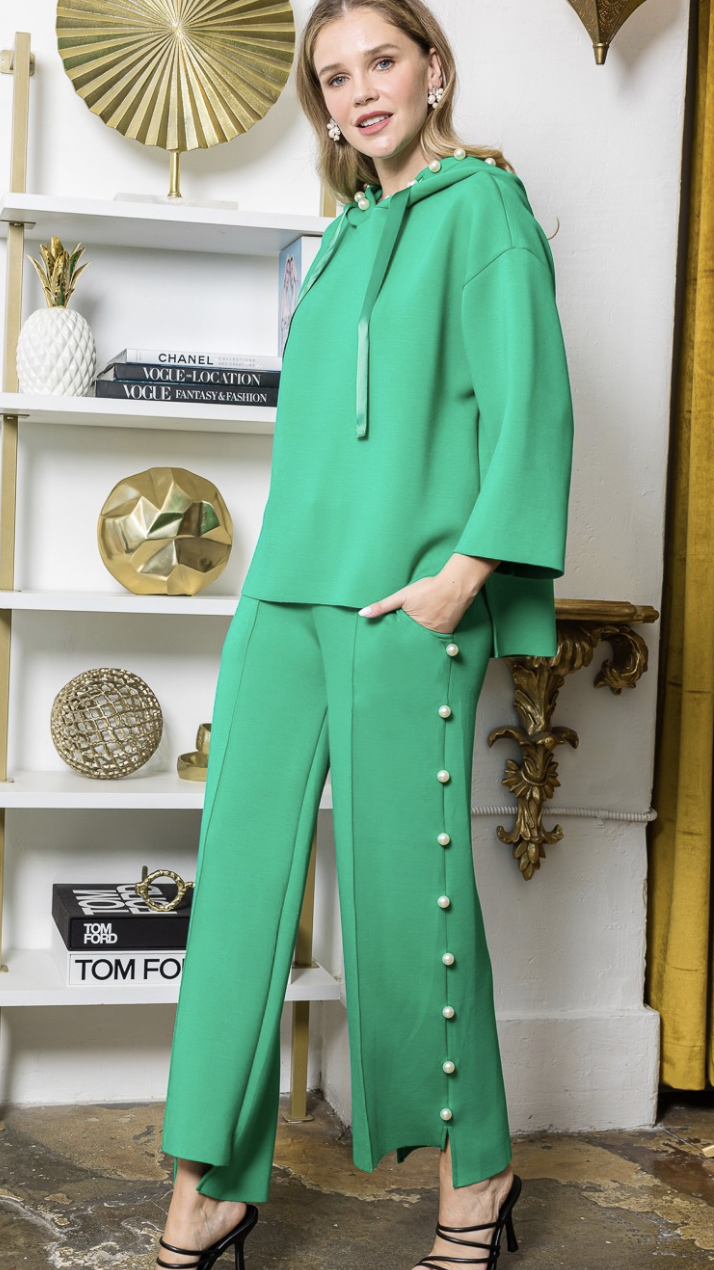 Farrah French Scuba Pearl Long Pant