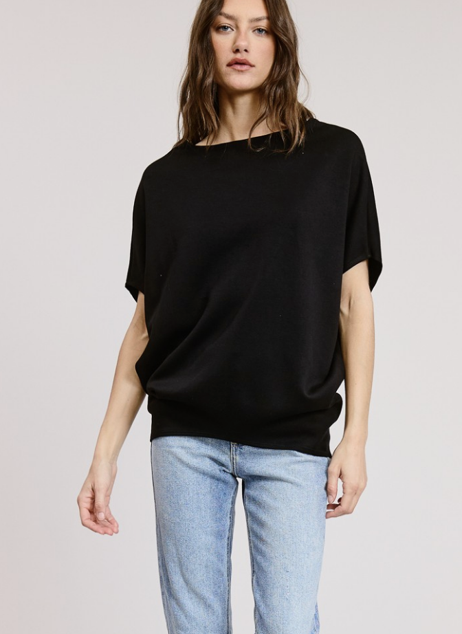 Short Sleeve Dolman Scuba Top / 4 colors