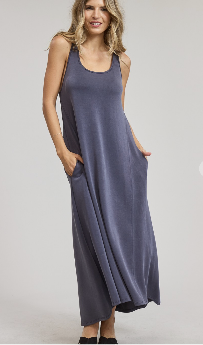 Sleeveless SCUBA fabric maxi dress