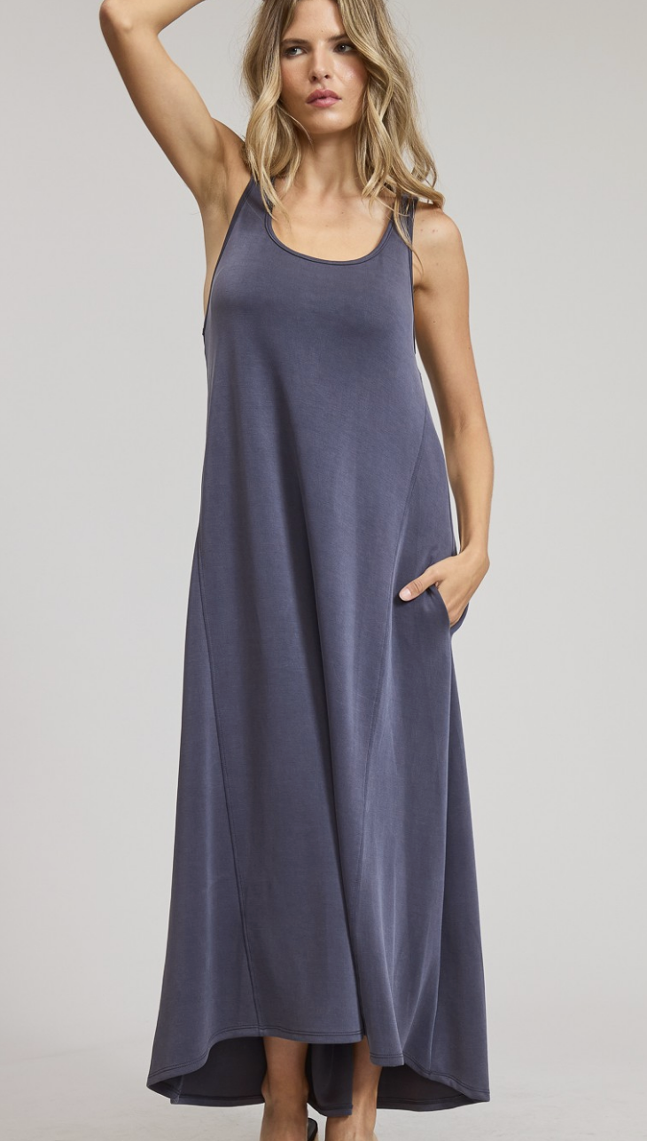 Sleeveless SCUBA fabric maxi dress
