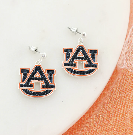 Collegiate Crystal Logo Earrings