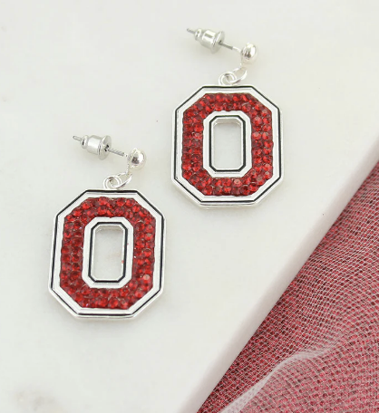 Collegiate Crystal Logo Earrings