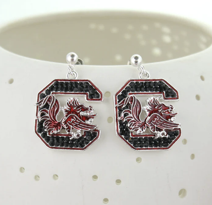 Collegiate Crystal Logo Earrings