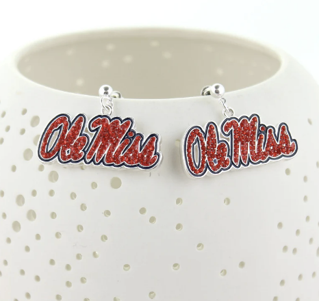 Collegiate Crystal Logo Earrings