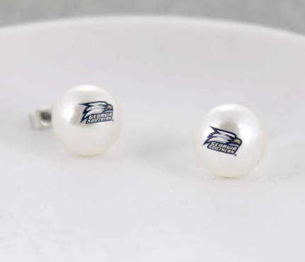 Collegiate Logo Pearl Stud Earrings
