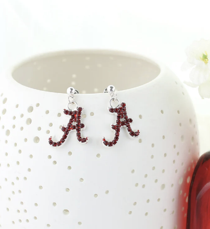 Collegiate Crystal Logo Earrings