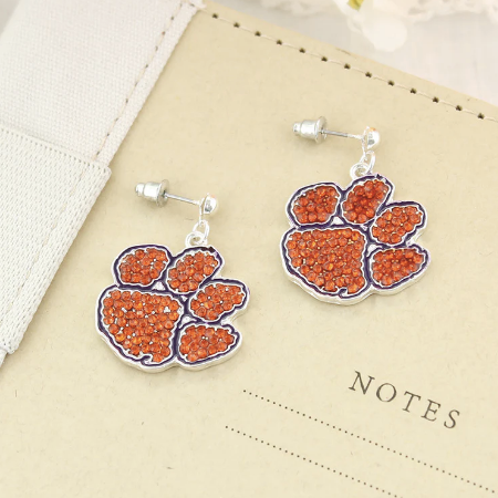 Collegiate Crystal Logo Earrings