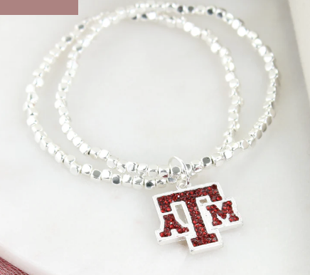 Collegiate Logo Silver Bracelet Set