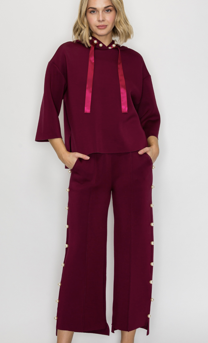 Farrah French Scuba Pearl Long Pant / 9 colors