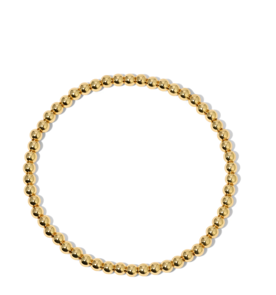 Gold Round Bead Stretch Bracelet