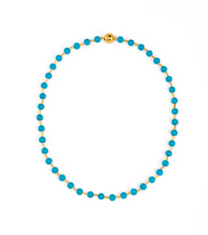 Glass Bead Magnet Short Necklace