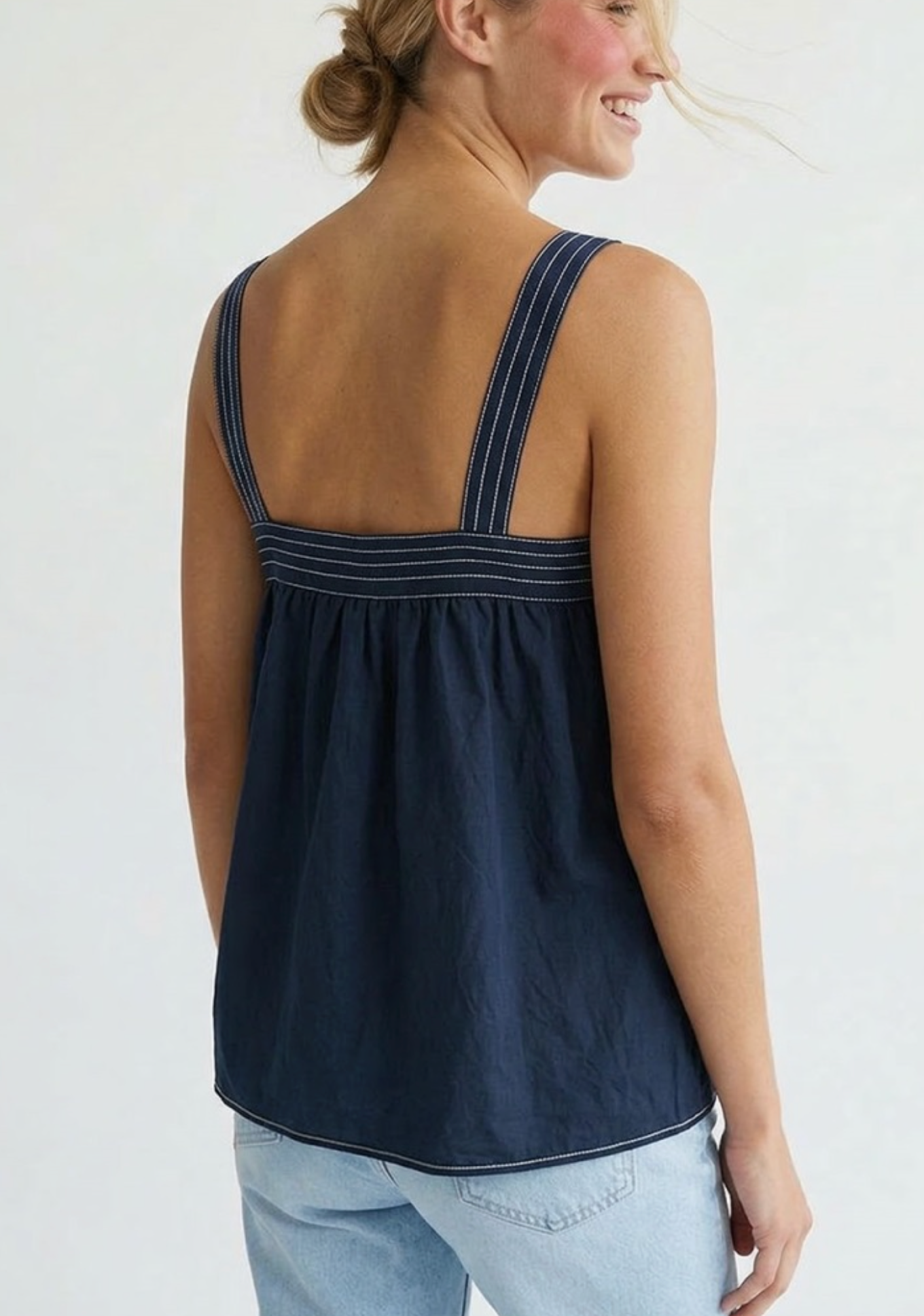 Contrast Rope Detail Sleeveless Tank Top / 2 colors