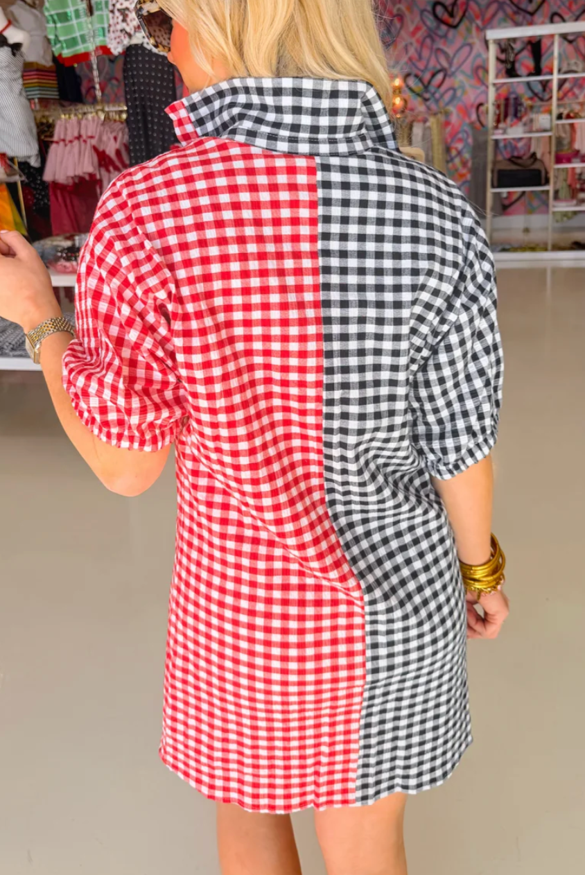 Red & Black Gingham Cotton Dress / Preorder arrives 9/3