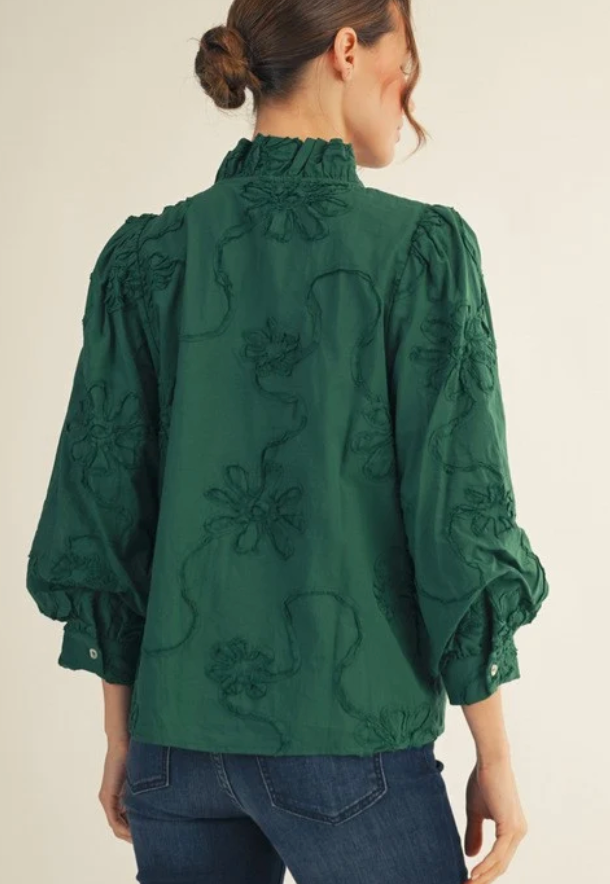 Jodifl Ruffled embroidery top