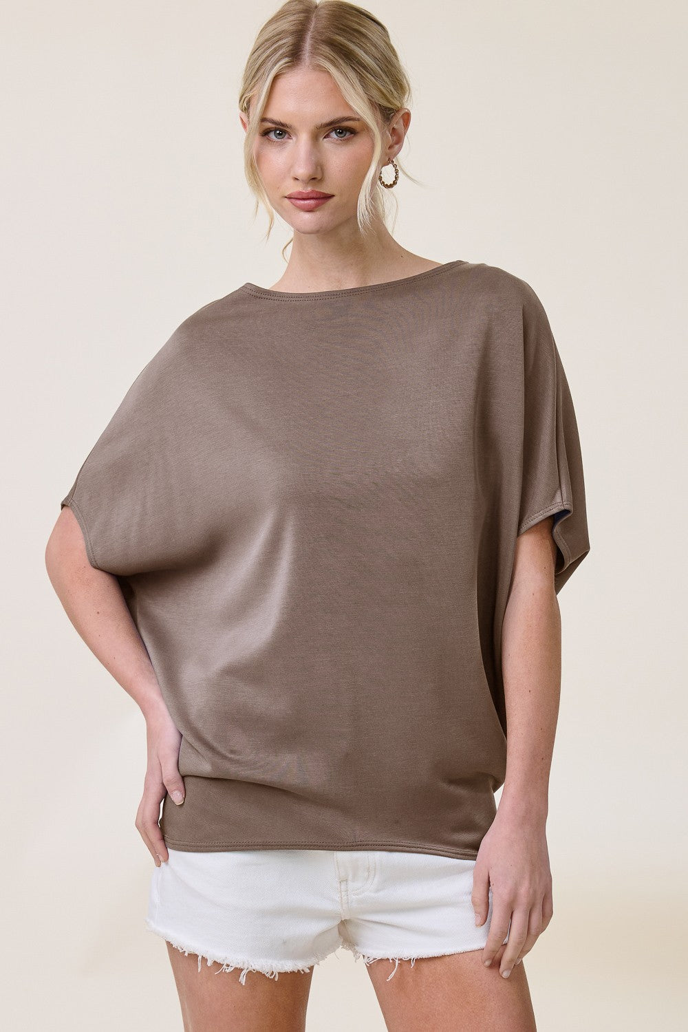 Short Sleeve Dolman Scuba Top