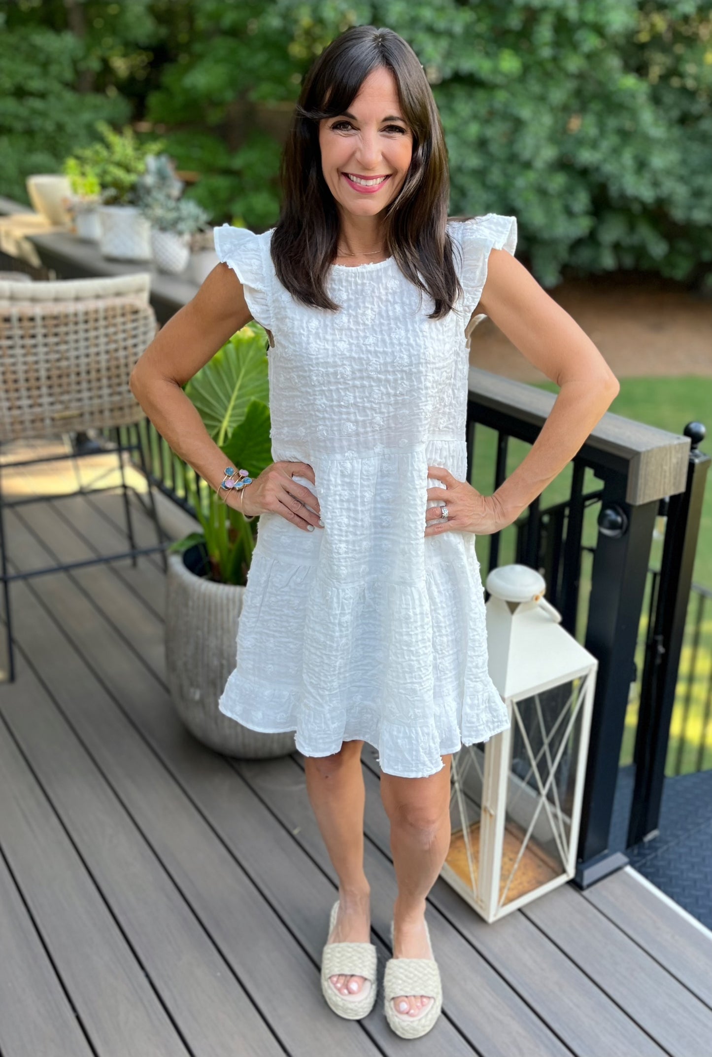 Ivory Swiss Dot Tiered Dress