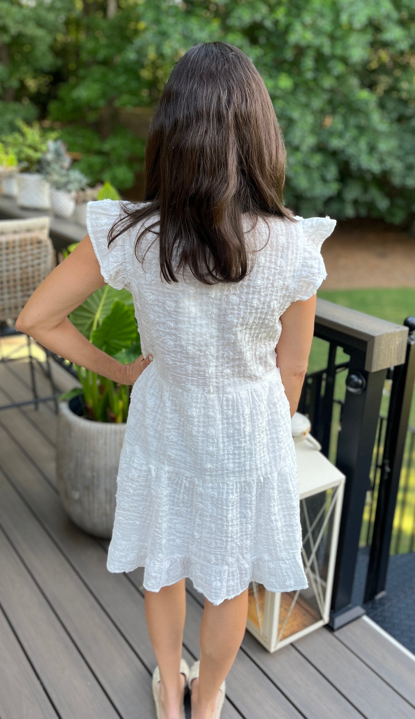 Ivory Swiss Dot Tiered Dress