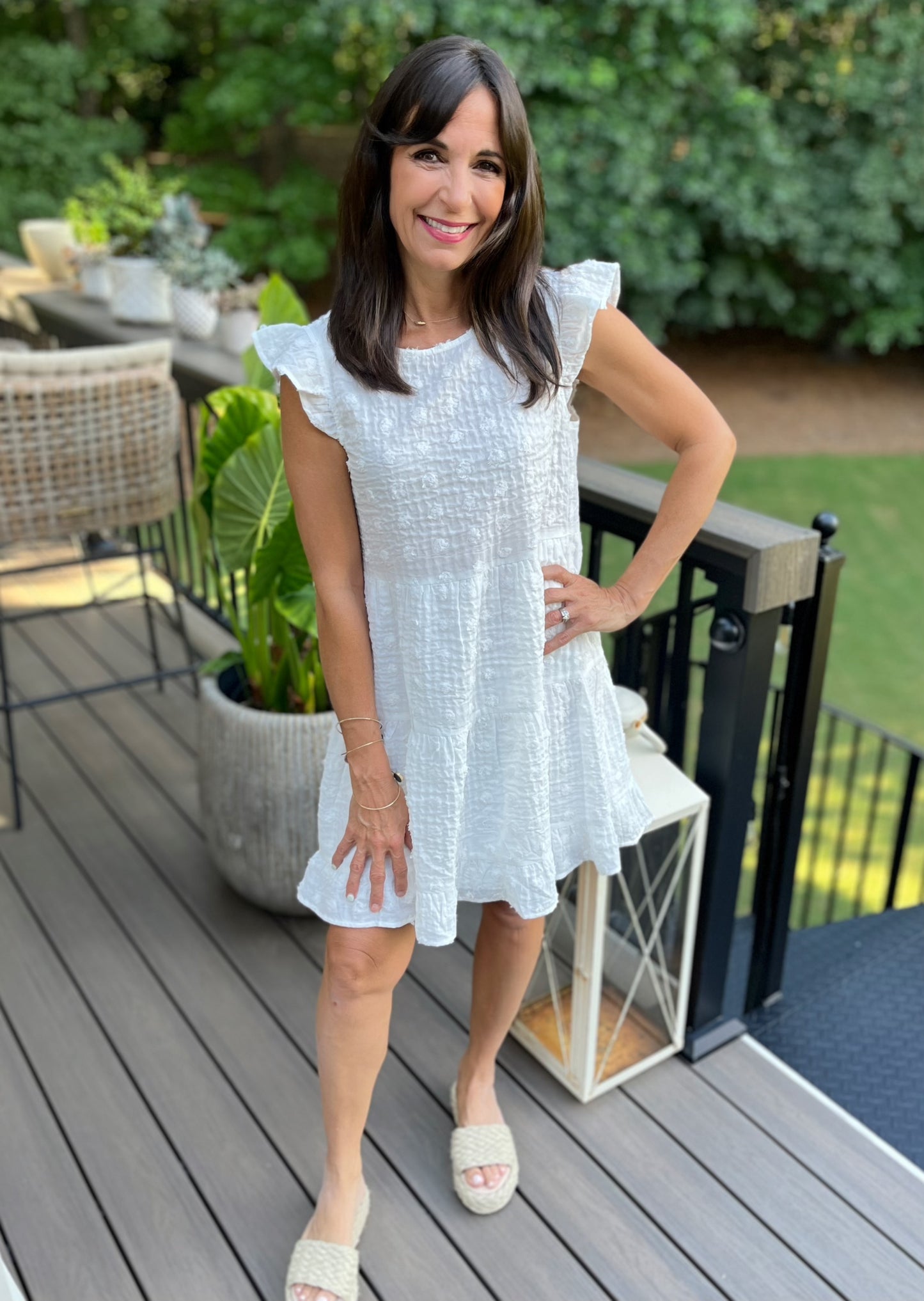 Ivory Swiss Dot Tiered Dress