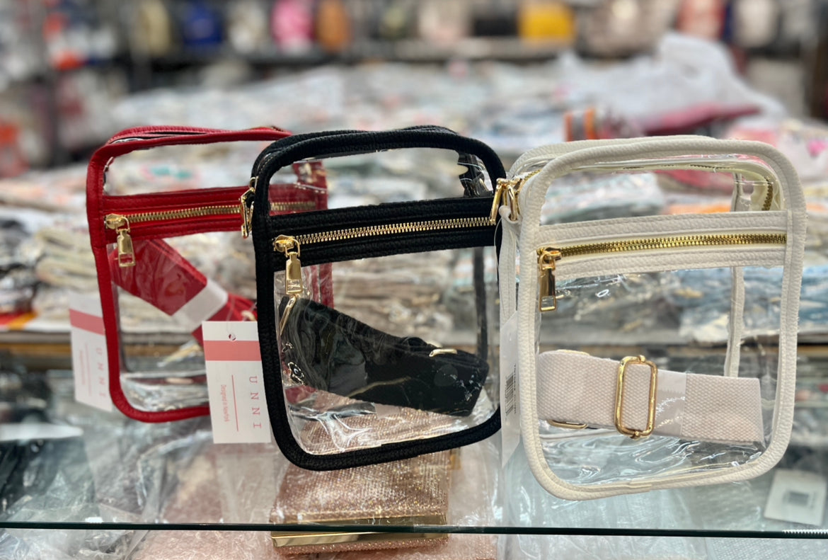 Clear Stadium Purse Vertical with Tassel / 4 colors